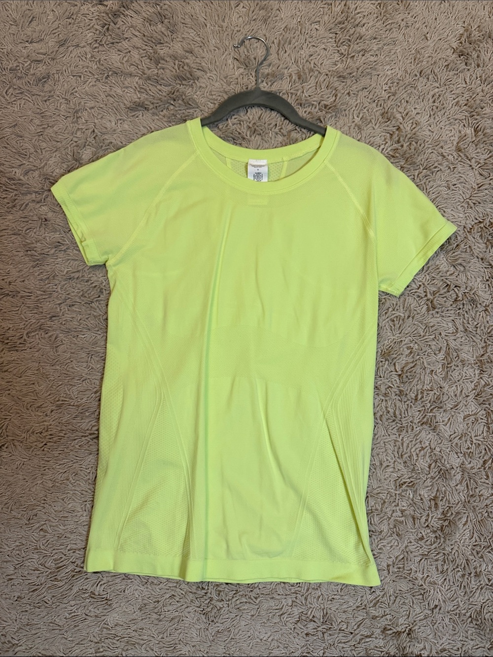Athleta Neon Yellow Short Sleeve Performance Tee